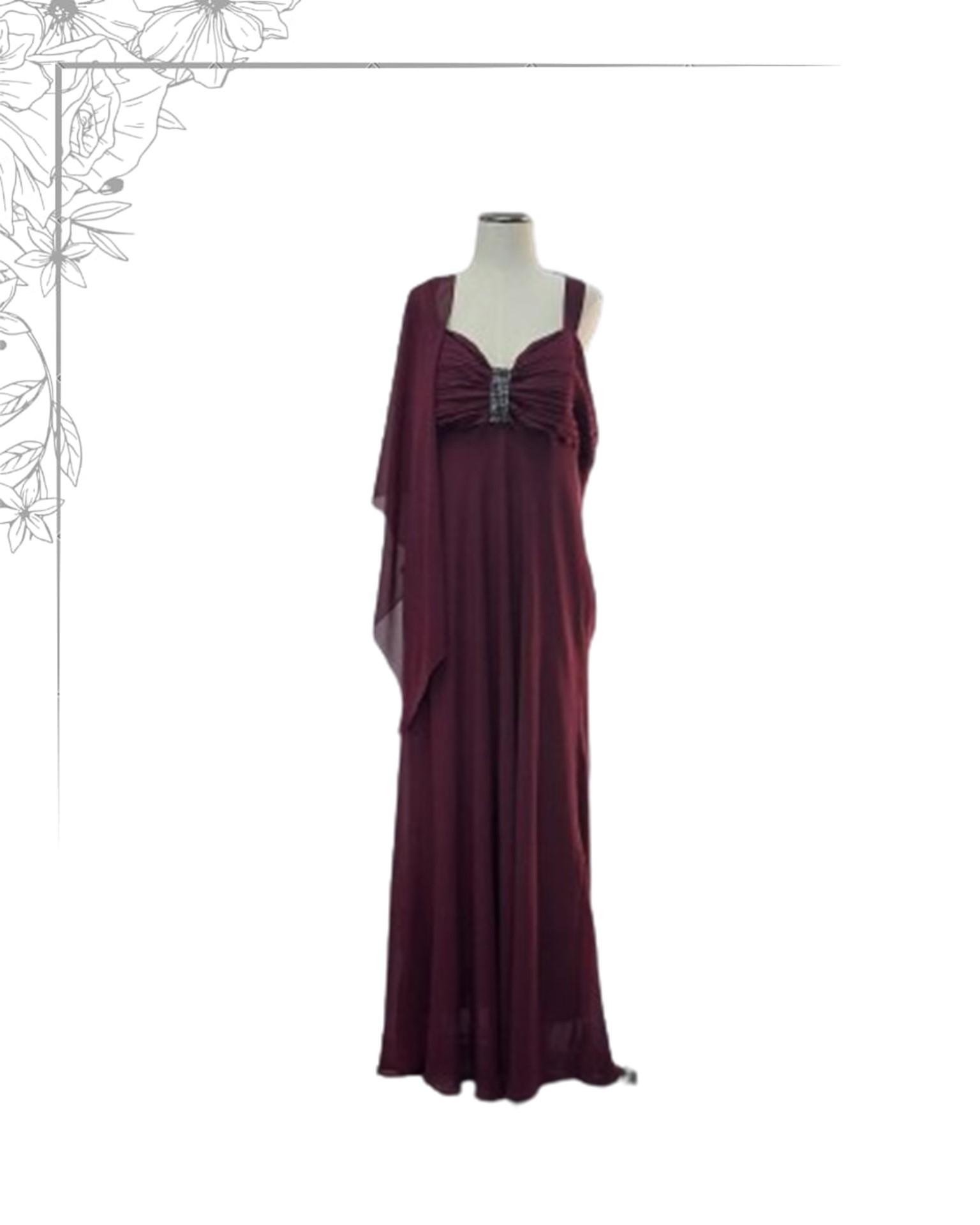 Red floor length dress