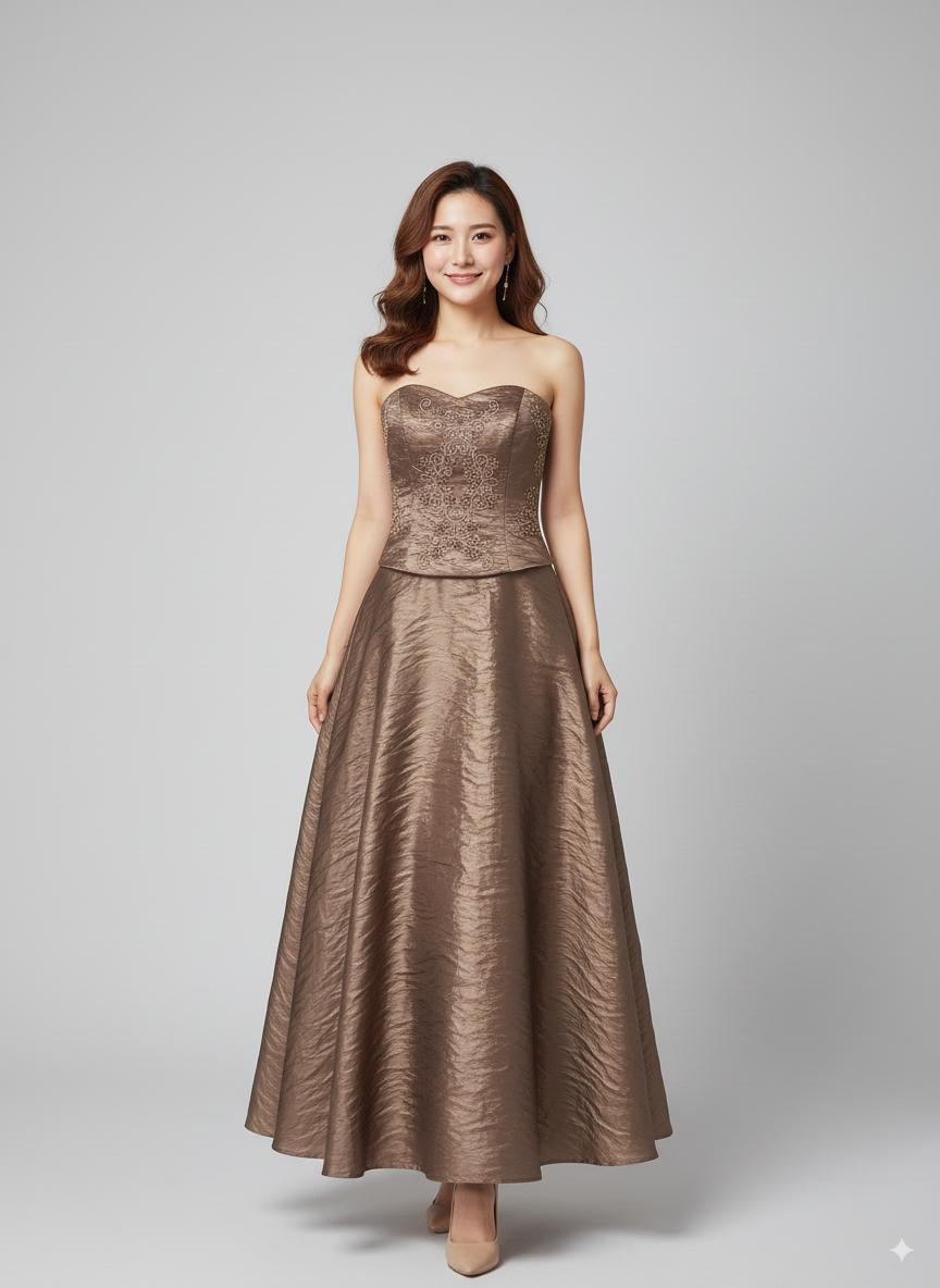 Gold and brown corset set