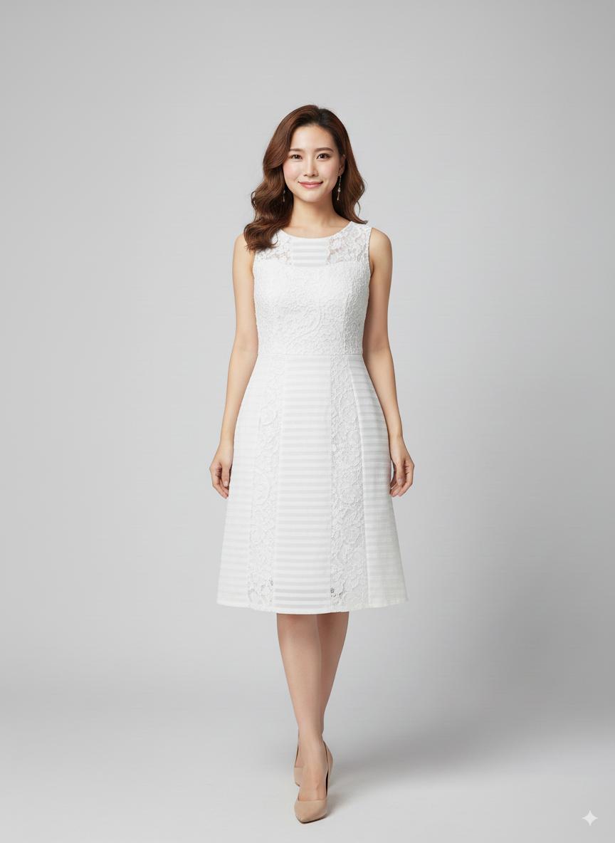 White lace cocktail dress