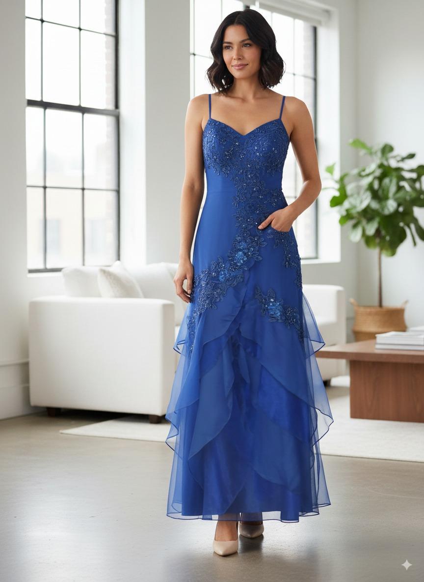 Blue long formal dress