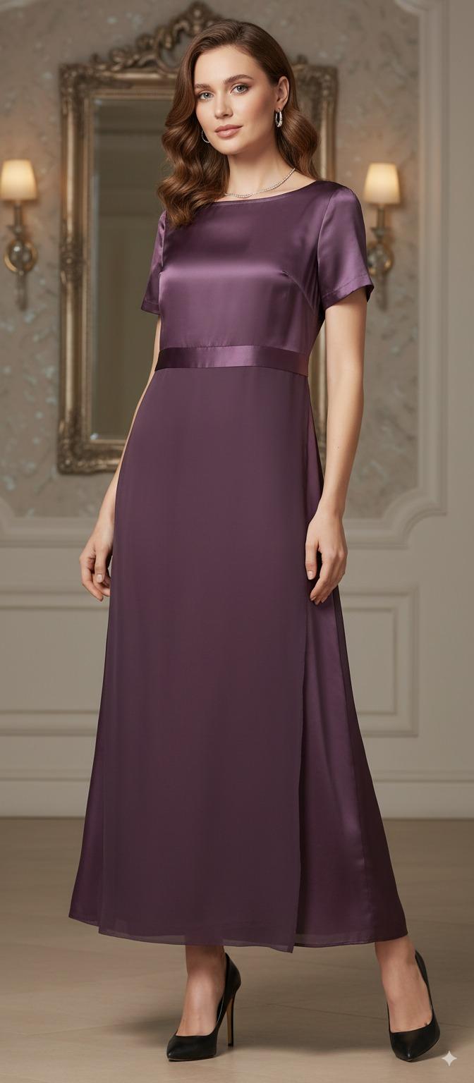 Long purple evening gown