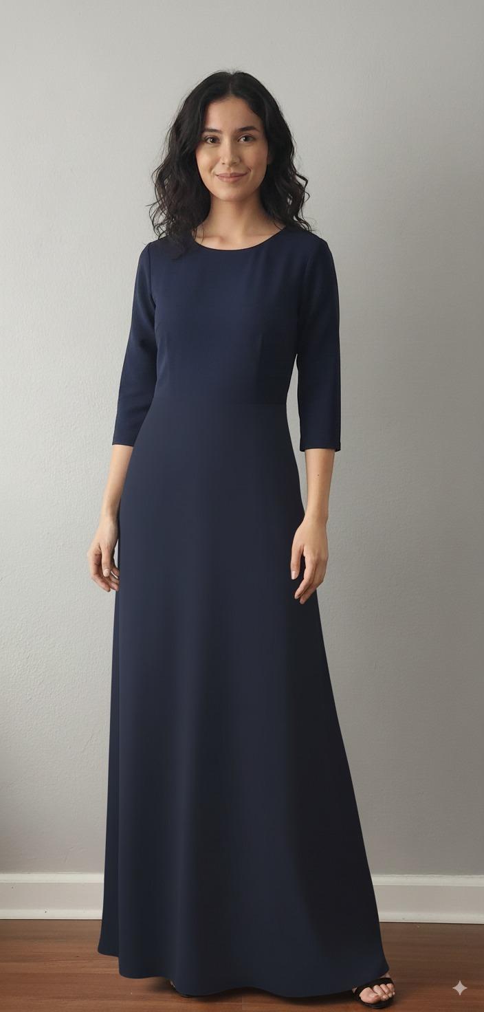 Long navy blue dress