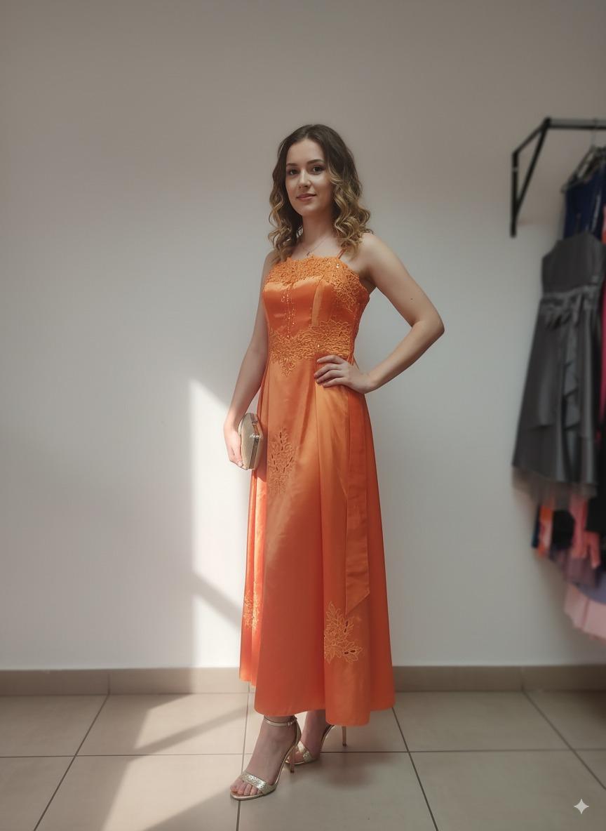 Orange long formal dress