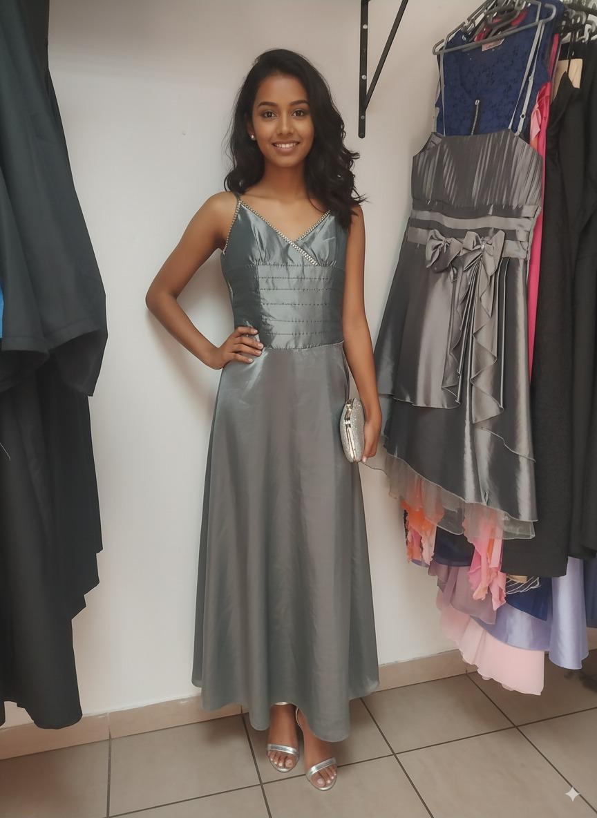 Silver formal dress