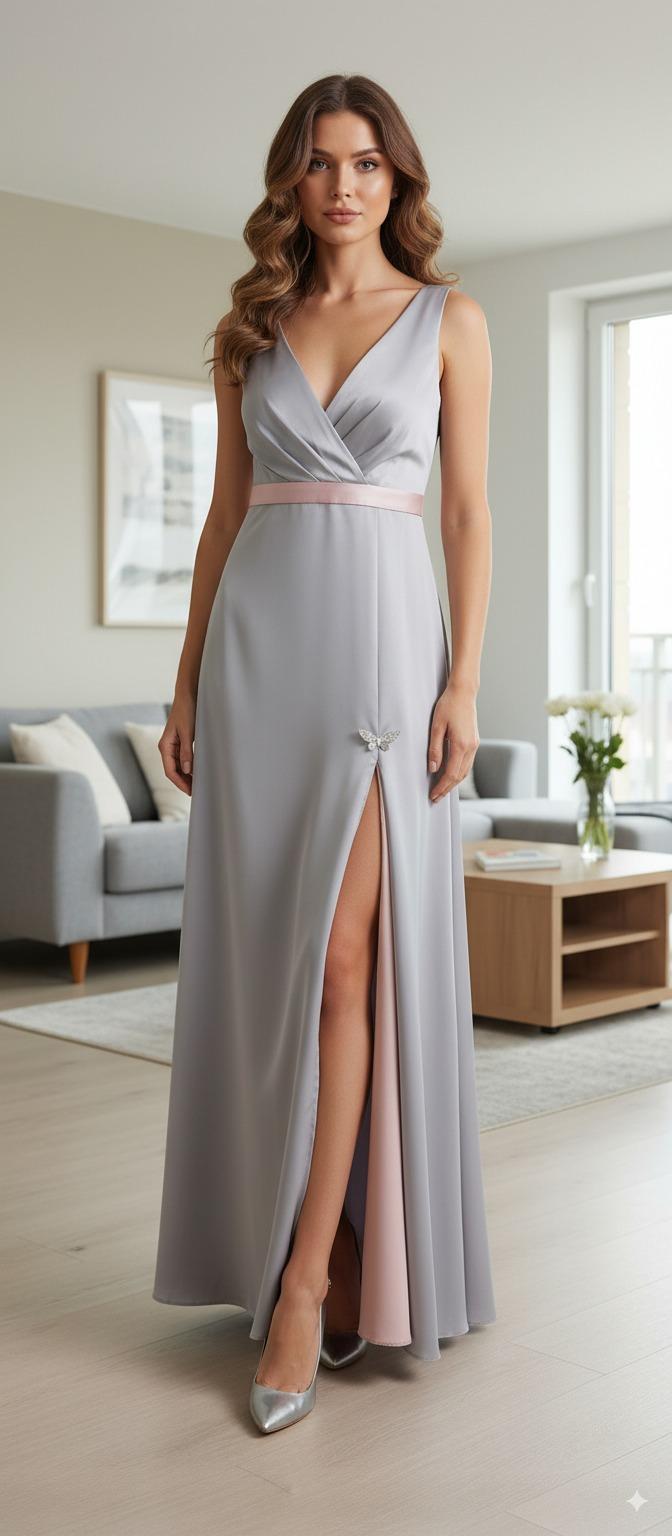 Silver and pink formal dress
