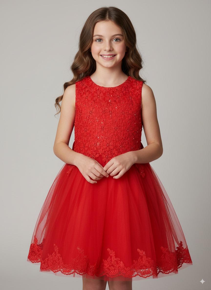 Kids red formal dress