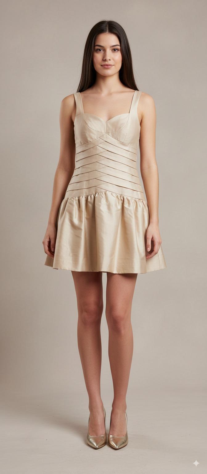 Beige cocktail dress