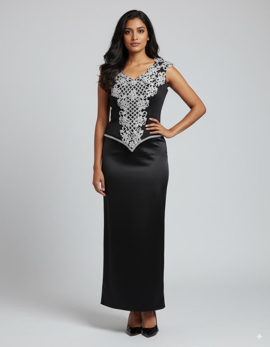 Black and silver corset top