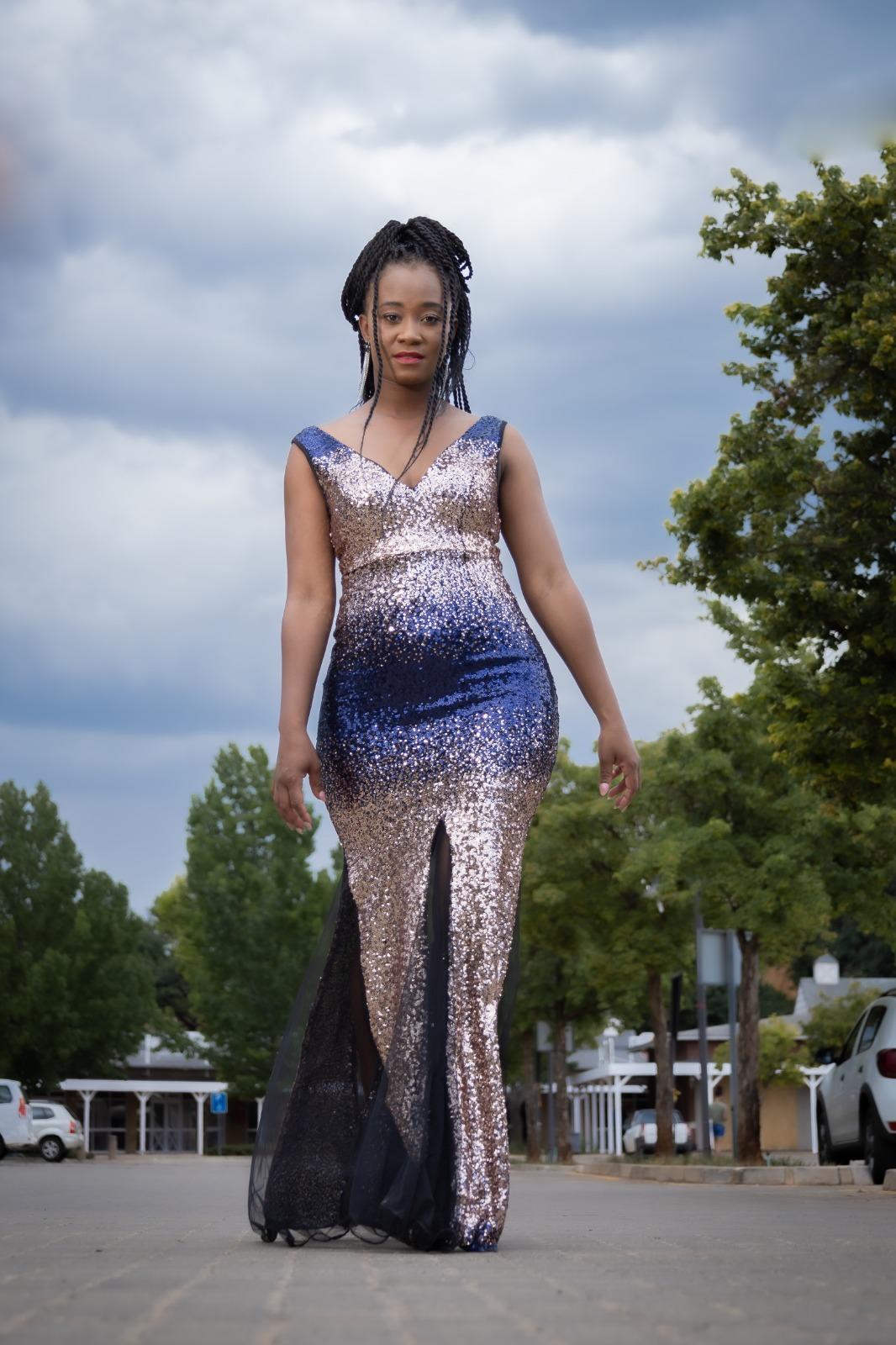 Floor length sequin dress