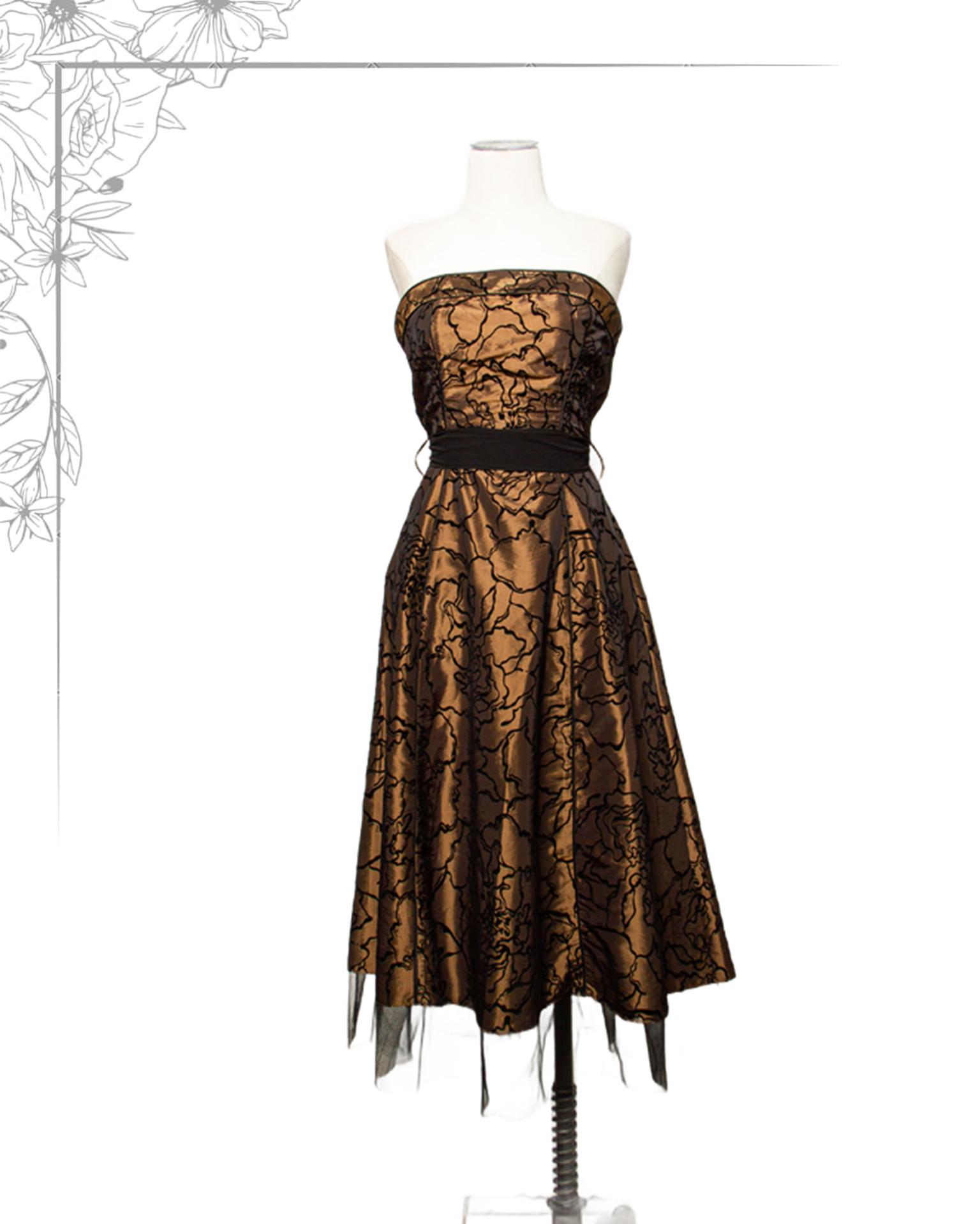 Black and gold cocktail dress