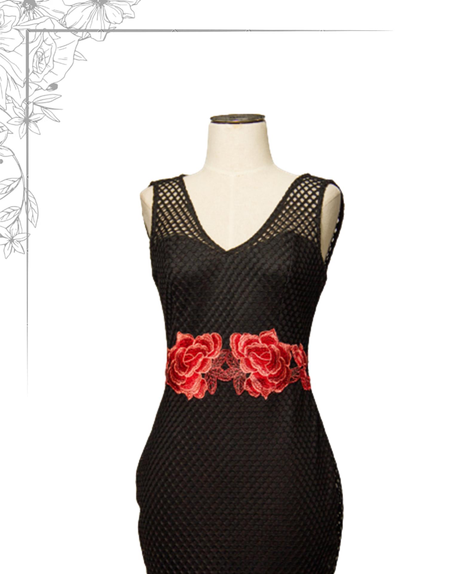 Black netted dress